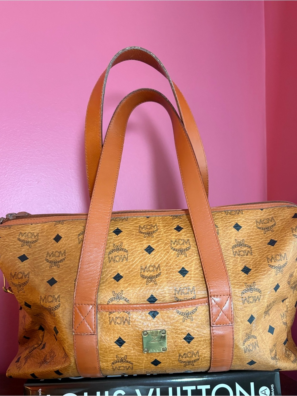 Vintage MCM Cognac Visetos Tote Duffle Bag Golf Collection Michael Cromer